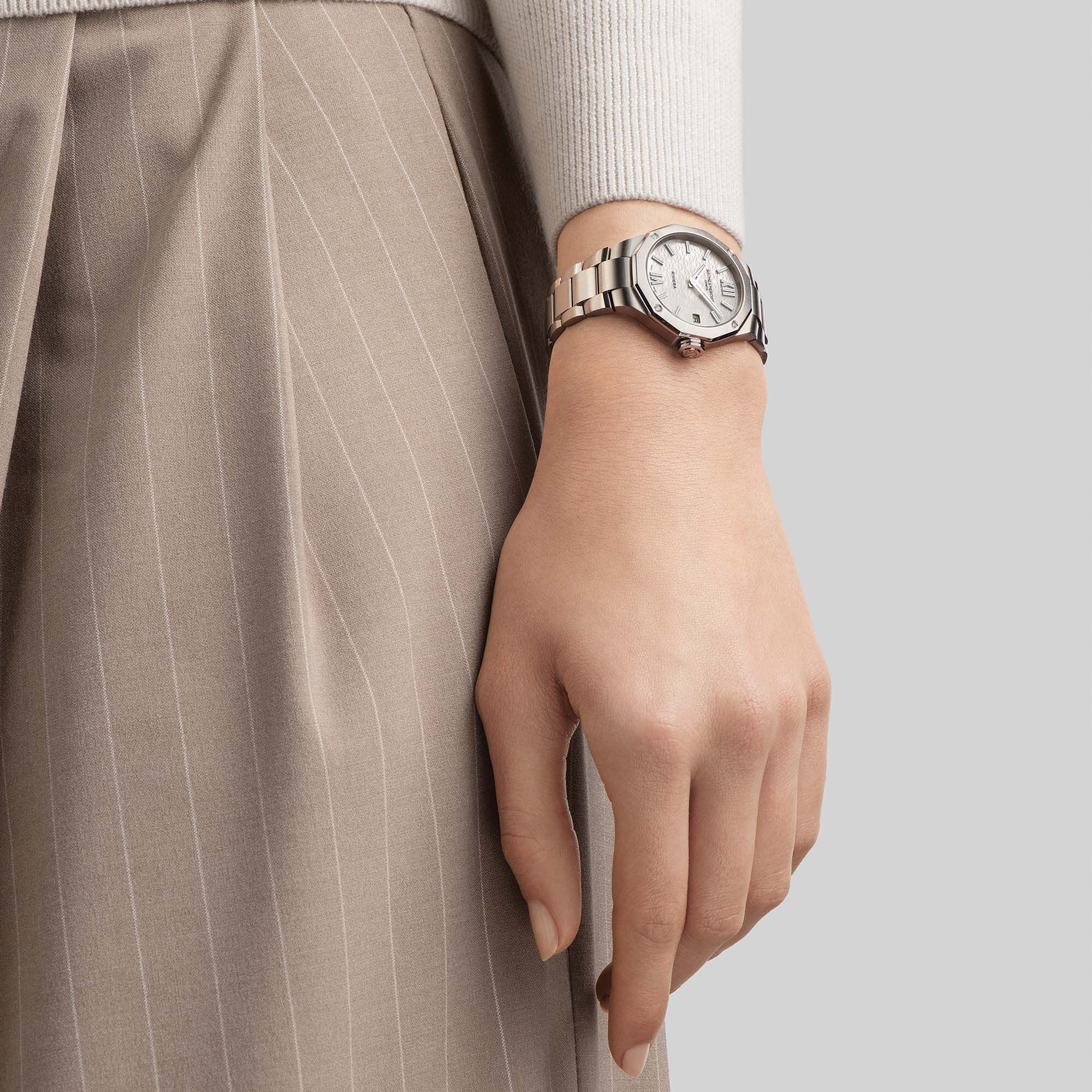 Riviera quartz watch stainless steel on sale